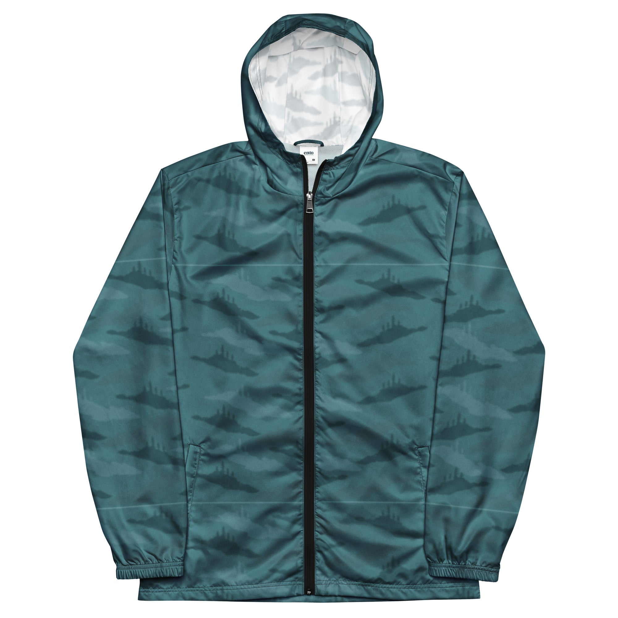 Men’s Hybrid Outdoor Training Rain Jacket, Windbreaker - Mountain Camo