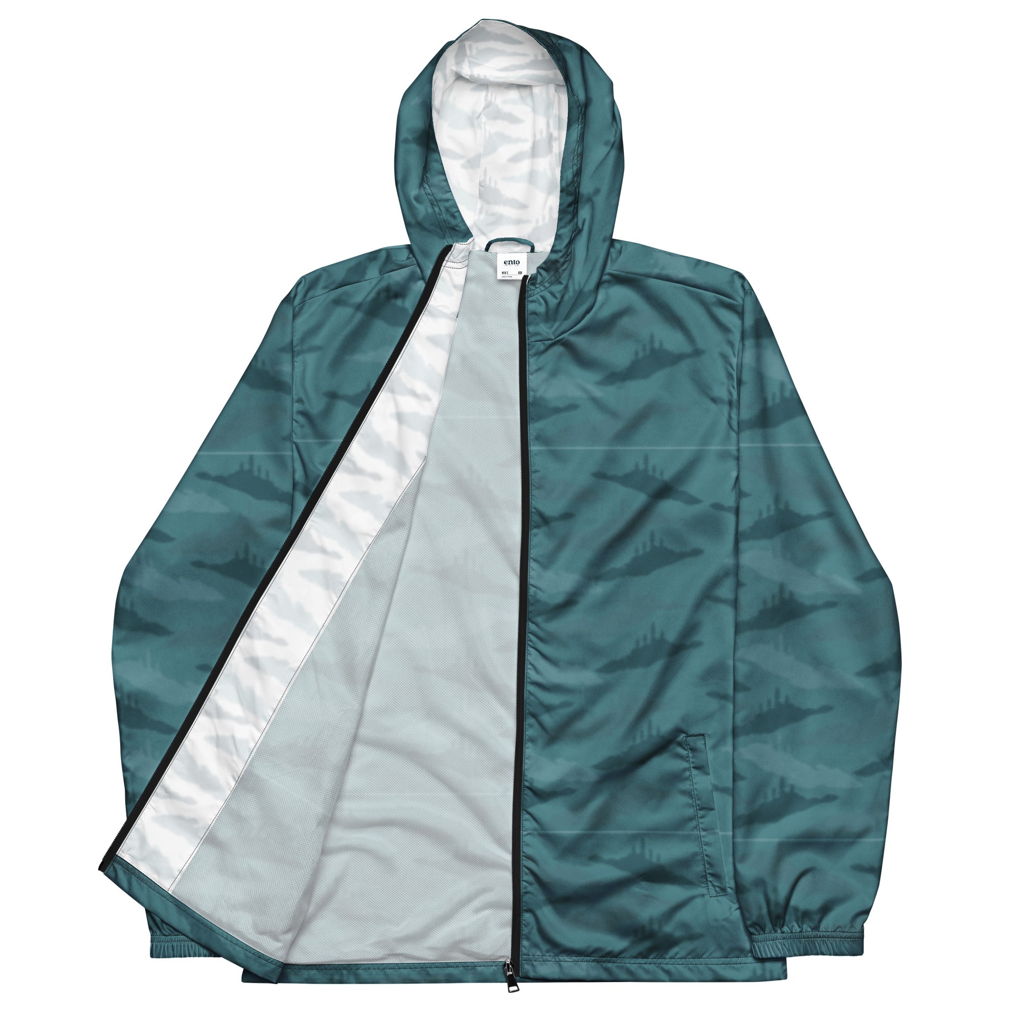 Men’s Hybrid Outdoor Training Rain Jacket, Windbreaker - Mountain Camo